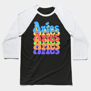 Rainbow Popart Aries Baseball T-Shirt